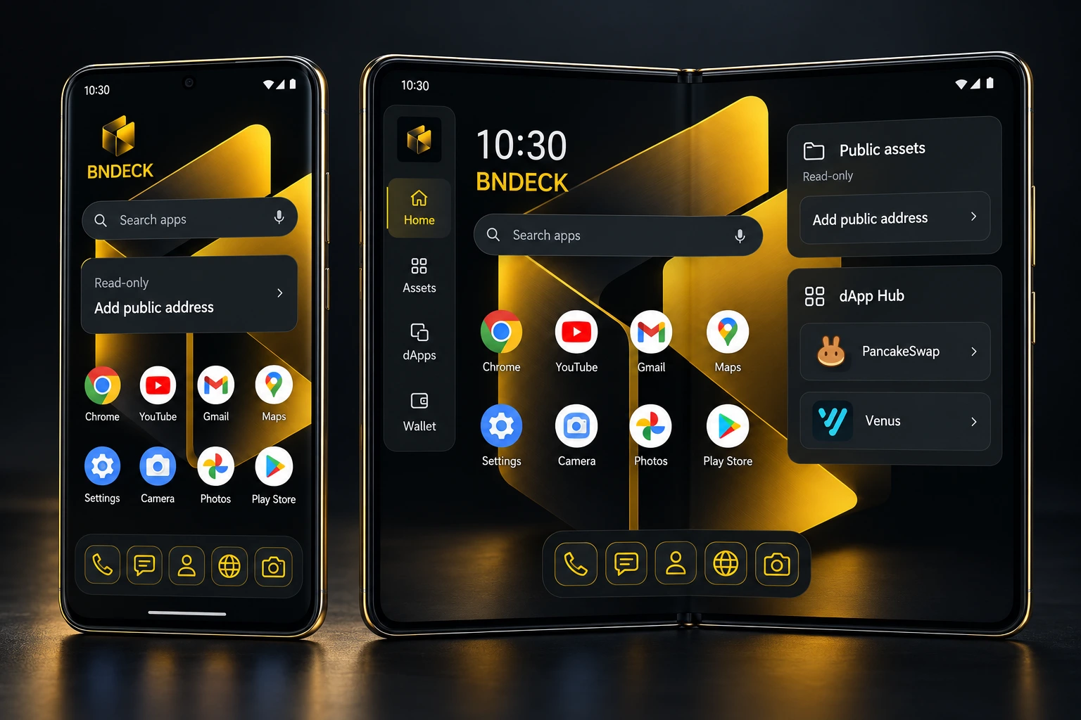 BNDECK phone and foldable launcher interface concept